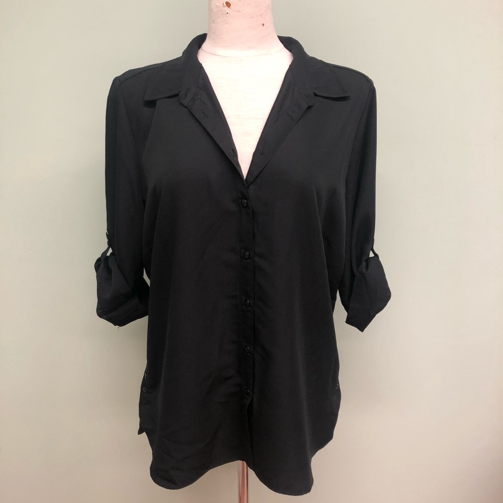 French Dressing Jeans | Women's Button Up Blouse | Black | Size 12